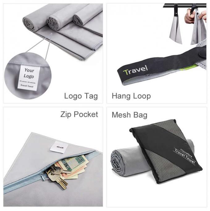 Logo tùy chỉnh thêu siêu hấp thụ mềm Microfiber phòng tập thể dục thể thao khăn mồ hôi cho cắm trại trang thiết bị đi bộ 1